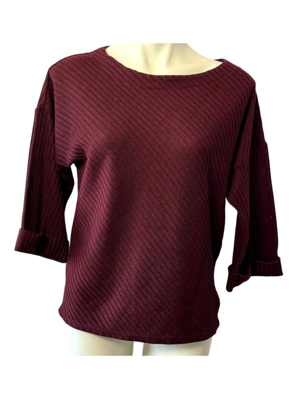 Red by BKE Ribbed Sweater - Burgundy Beauty - M